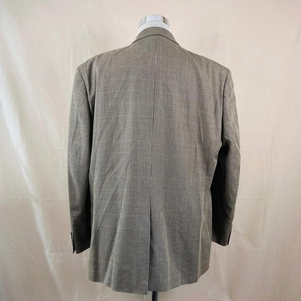 Lauren Ralph Lauren 48R Sport Coat Silk Wool Brown Houndstooth Two Button Vented
